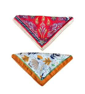 2 Li %100 Pamuklu Bandana Seti Özel Desen Bandana Fular Çanta Aksesuarı Bandana 45x50 Cm