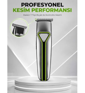 Şarjlı Saç Sakal Tıraş Makinesi T Başlıklı 1 2 3 mm Taraklı Kablolu ve Kablosuz Kullanım