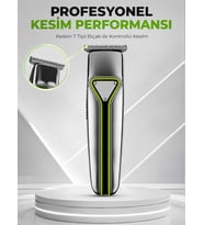 Şarjlı Saç Sakal Tıraş Makinesi T Başlıklı 1 2 3 mm Taraklı Kablolu ve Kablosuz Kullanım
