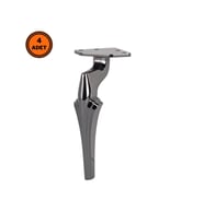 4 Adet Zeus Lüx Metal Ayak 16 cm Füme Mobilya Koltuk Ayağı
