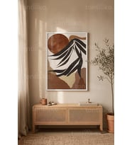 Doğa Üzerine Minimalist Dokunuşlar 1. Kalite Ahşap Çerçeveli Tablo