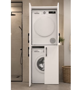 Atik No.2 Dört Kapaklı Çamaşır ve Kurutma Makinesi Dolabı Çok Amaçlı Banyo Düzenleyici