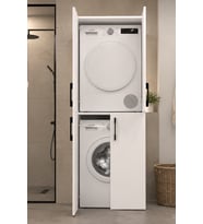 Atik No.2 Dört Kapaklı Çamaşır ve Kurutma Makinesi Dolabı Çok Amaçlı Banyo Düzenleyici