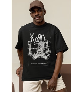 Tasarım Korn Rock Metal Müzik Grubu Baskılı Unisex Oversize Tişört