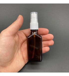 30 Ml Yassı Amber Cam Şişe Beyaz Spreyli ,  30Cc Yassı Amber Spreyli Boş Şişe x 6 Adet