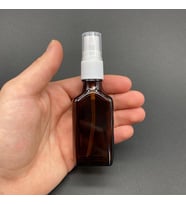30 Ml Yassı Amber Cam Şişe Beyaz Spreyli ,  30Cc Yassı Amber Spreyli Boş Şişe x 6 Adet (Kahverengi)