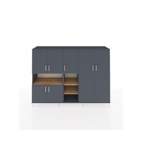 Hyperion Dolap 13 Raflı 7 Kapaklı 220x44x163 Antrasit-Antrasit/Çam