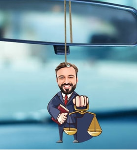 Kişiye Özel Avukat Tasarımlı Karikatür Araba Dikiz Ayna Süsü 84