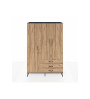 Hyperion Gardrop 6 Raflı 3 Çekmeceli Tek Askılı 132x44x195 Antrasit-Çam