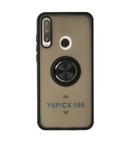 Huawei Y6p Kılıf Montreal Yüzüklü Silikon Kapak - Siyah