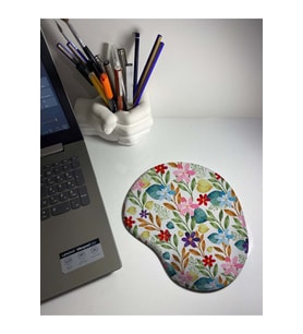 Çiçek Desenli Bilek Destekli Mouse Pad