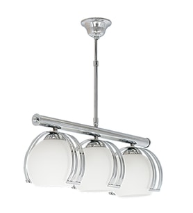 Modern Krom Sıralı 3 lü Opal Cam Sarkıt Avize (Burnt Olive)