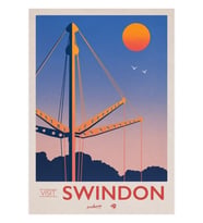 Swindon'u Ziyaret Edin - Seyahat Posteri - Renault Binası Tablo Ahşap Poster Dekoratif