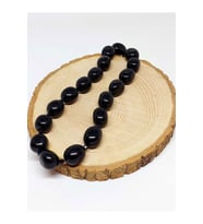 Obsidyen Taşı Şekilli YARIM Dizi (44605) (18cm uzunluğundadır)