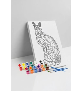Serval Desenli Mandala Tuval Boyama Seti 40x50 cm