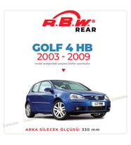 RBW Arka Silecek Volkswagen Golf 5 2003-2009 ile uyumlu (Siyah)