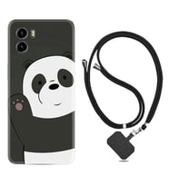 Vivo Y15S Y32 Y33S Y51 Y53S Kılıf Boyun Askılı Silikon Hello Panda 1709