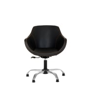 Krom Metal Ayaklı Ofis Çocuk Odası Çalışma Sandalyesi (AYARLANILABİLİR) MONOKO DERİ TURUNCU DİKİŞLİ SABİT