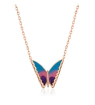 Gümüş Rose Minimal Kelebek Bayan Kolye