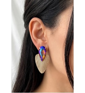 DAMLA TAŞLI YAPRAK METAL KÜPE 5,5 CM.