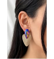 DAMLA TAŞLI YAPRAK METAL KÜPE 5,5 CM.