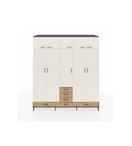Kronos Dolap 6 Raflı 6 Çekmeceli 4 Askılı 220x59x243 Antrasit-Aytaşı/Çam
