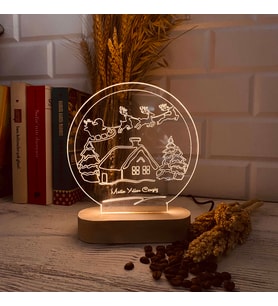 Yılbaşı Hediyesi İsme Özel Yeni Yıl Hediyesi Günışığı 3D Led Gece Lambası