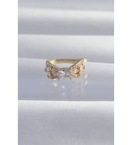 Pirinç Gold Renk Zirkon Taş Kaplama Earcuff Küpe