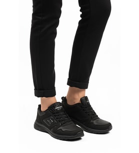 Ayakmod Siyah Hafif Esnek Unisex Spor Ayakkabı Xstep 020-Cilt G (Siyah-Siyah)