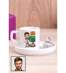 Erkek Din Kültürü Öğretmenine Özel Hediye Karikatürlü Concept Türk Kahvesi Fincanı