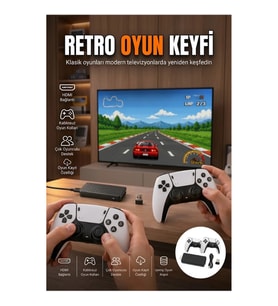64GB Retro Oyun Konsolu Kablosuz Joystick Seti HDMI Destekli Taşınabilir
