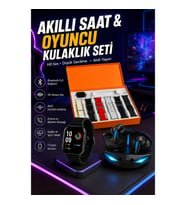 7 Kordonlu Akıllı Saat ve K55 TWS Oyuncu Kulaklığı ANC Bluetooth Sesli Görüşme Seti