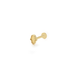 14 Ayar Altın Taşlı Hamsa Tragus Küpe