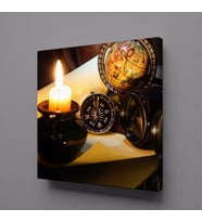 MUM IŞIĞINDAKİ YAZI KANVAS TABLO 30x30cm (Karışık)
