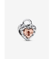 Pandora İki Renkli Asma Kilit Charm 925 ayar gümüş, 14 ayar pembe altın kaplama (Çok Renkli)