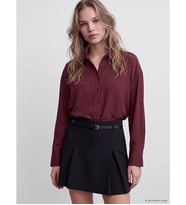 LCW Vision Bordo Oversize Poplin Kadın Gömlek
