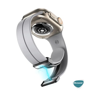Microsonic Apple Watch Series 9 45mm Kordon Ribbon Line Turuncu Siyah (Siyah-Turuncu) (Siyah - Turuncu)