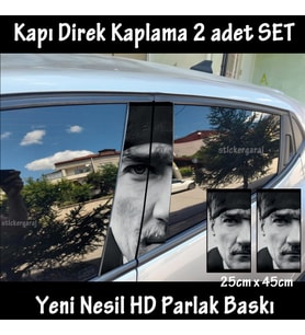 ulu önder atatürk folyo - 2kapı için 2adet sticker kaplama - tuning modifiye