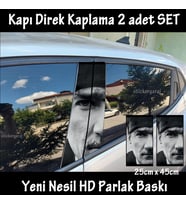ulu önder atatürk folyo - 2kapı için 2adet sticker kaplama - tuning modifiye