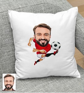Kişiye Özel Futbolcu Tasarımlı Karikatür Yastık 93