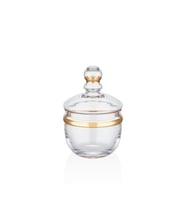 Decorium Dalia 24 Ayar Altın Yaldızlı 21,4 cm 2 Parça Kapaklı Cam Şekerlik 9-01140065 (Karışık)