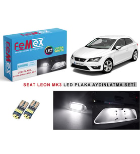 Seat Leon Mk3 LED Plaka Aydınlatma Ampul Seti FEMEX Parlak Beyaz