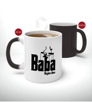 BK Gift Kişiye Özel Babalar Günü Hediyesi Baba Godfather Tasarımlı Sihirli Kupa Bardak-5 (Beyaz)