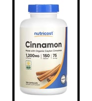 Nutricost Organic Cinnamon (Ceylon Cinnamon) 1,200mg Serving, 150 Capsul.Tr Tek Yetkili SATICISI OZELSPORCUGIDALARI'DIR (Renksiz)