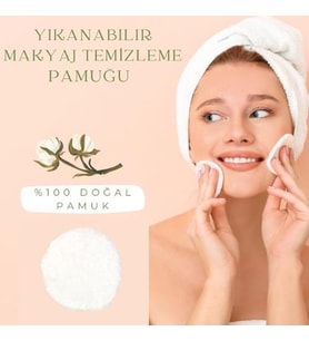 Yıkanabilir Makyaj Temizleme Pamuğu %100 Pamuk (Tek Adet)