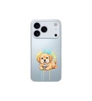 iPhone 17 Pro Max ile Uyumlu Splash Köpek Tasarımlı Şeffaf Silikon Kılıf