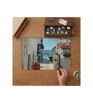 Bodrum Evleri Manzara Tasarımı 240 parça Ahşap Puzzle Ahşap Kutuda MP06375