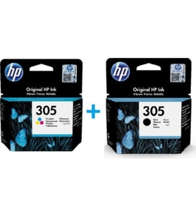 Hp HP 6ZD17AE (305) Siyah+Renkli İkili Paket Orjinal Kartuş