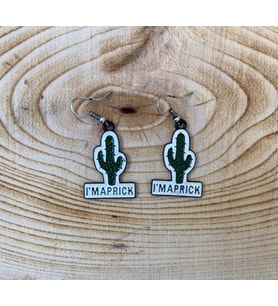 Kaktüs I'm Maprick Küpe Renkli Metal Küpe PYTKKUPE126