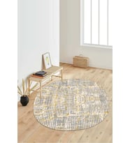 Dijital Baskılı Kaymaz Taban Yıkanabilir Yuvarlak Salon Halısı Koridor Halısı Paspas NDY-HT-35 (Krem)